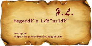 Hegedűs László névjegykártya